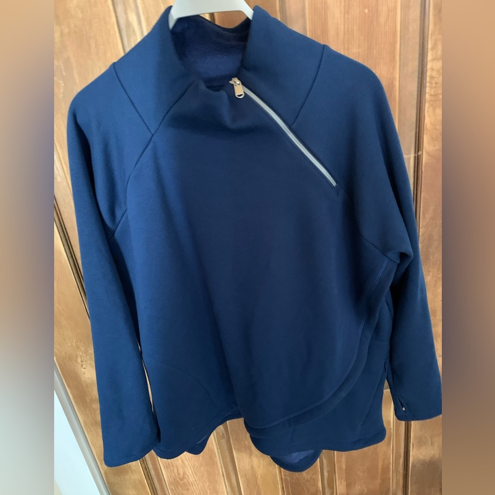 NWT Athleta Cozy Karma Asym Pullover - Navy 1X